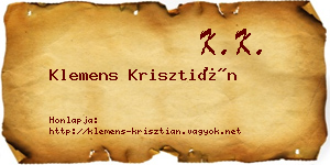 Klemens Krisztián névjegykártya